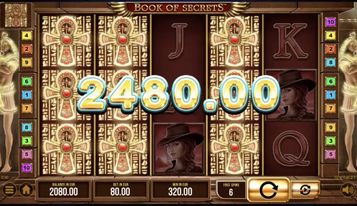 Book Of Secrets Synot Slot Free Spins Mega Win