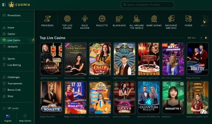 Casinia Casino Live Casino