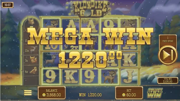 Klondike Gold Rival Slot Free Spins Mega Win