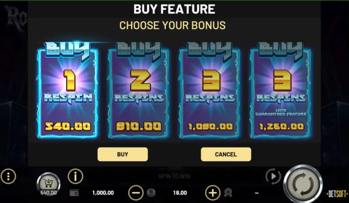 Rockstar World Tour Betsoft Slot Buy Feature