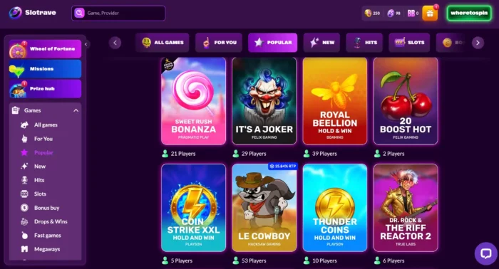 Slotrave Casino Games
