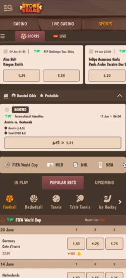 Stone Vegas Mobile Sport Betting
