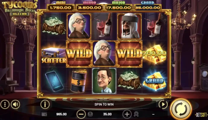 Tycoons Billionaire Bucks Betsoft Slot Content